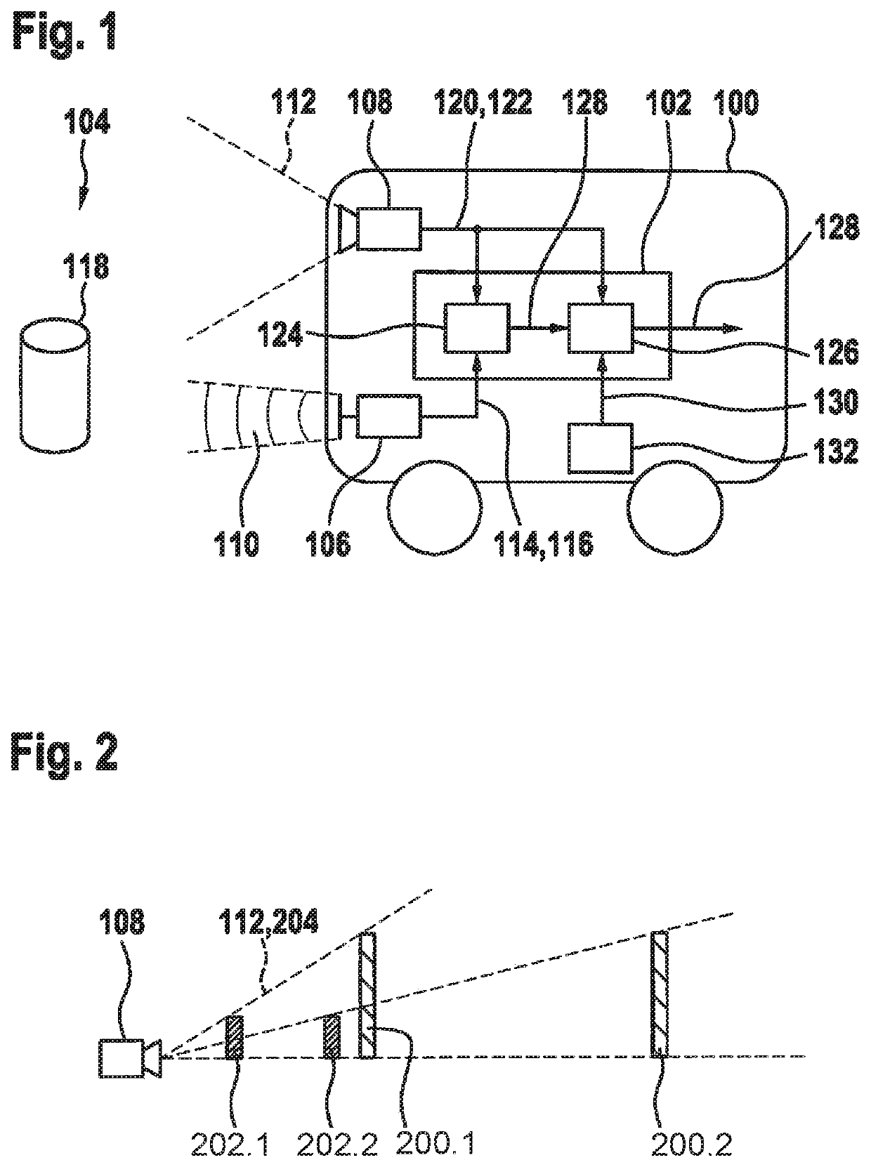Method and device for monitoring an area ahead of a vehicle