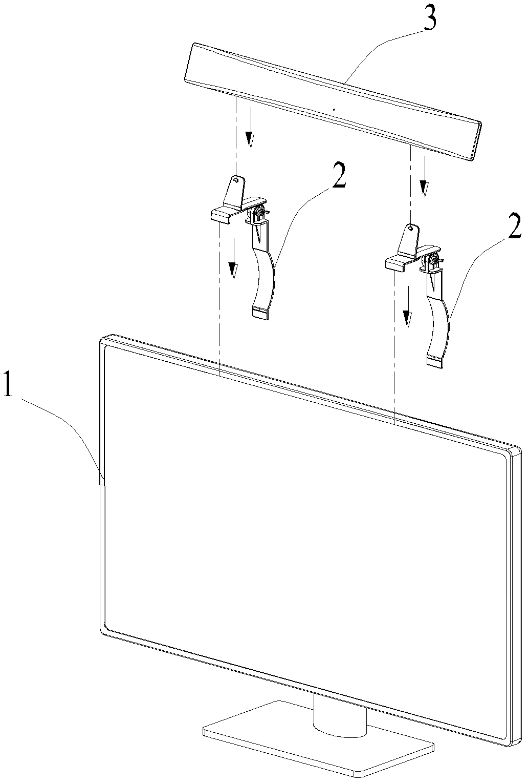 A flat-panel TV antenna bracket and flat-panel TV antenna system and installation structure