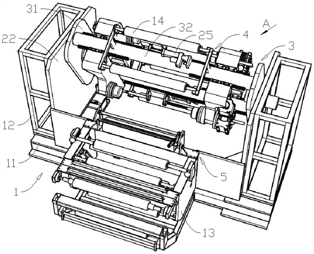 Automatic unwinding, tape connecting and deviation rectifying device