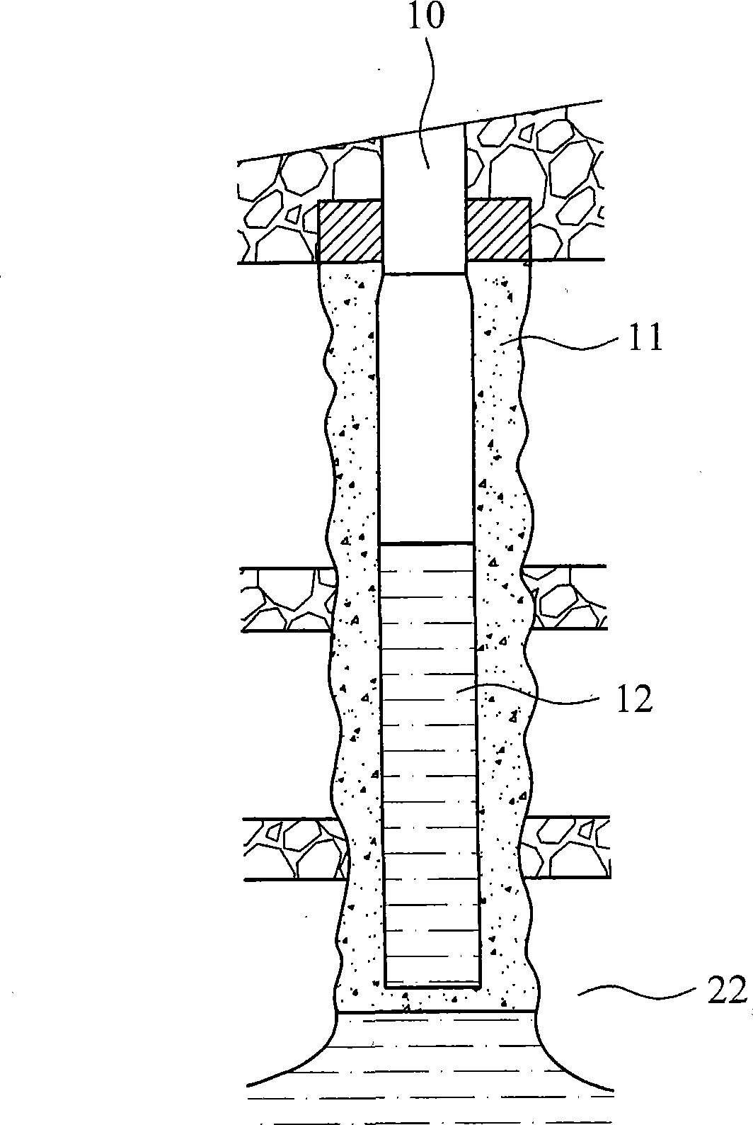 Water-shutoff method for sealing gas well effluent section by combination of incline cement and gas injection compression
