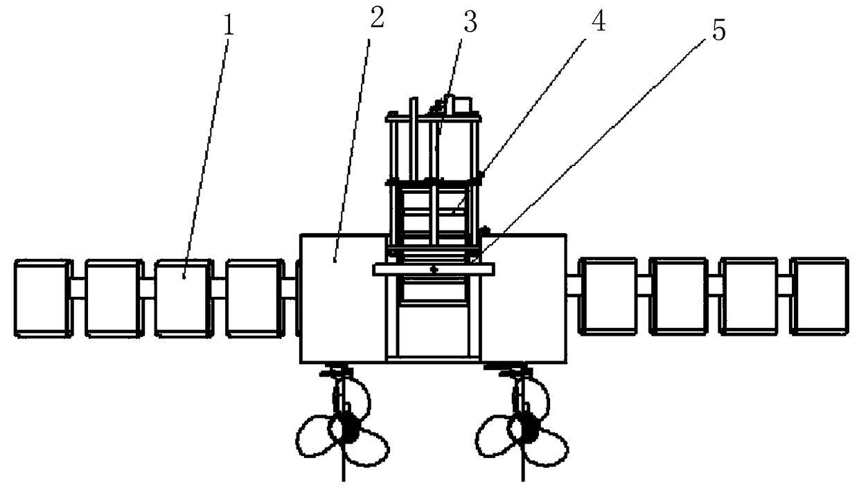 Offshore floating garbage recycling device driven by tidal current energy