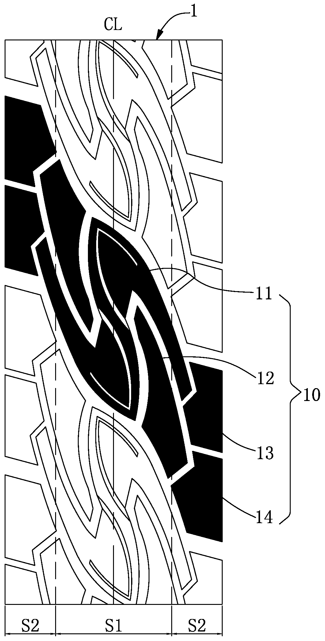 Tire structure for wheelchair