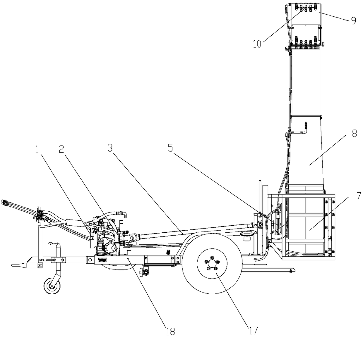 A kind of powerful wind sent remote spraying equipment