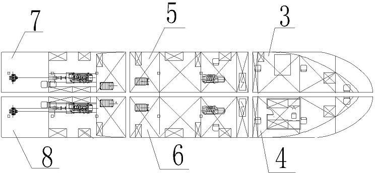 Detachable combined type ship and hull module connecting way thereof