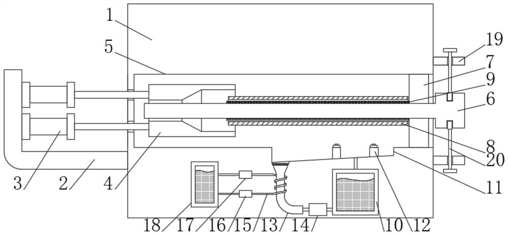 An ultra-long pier thickening device for a large-wall-thick seamless steel pipe and its application method