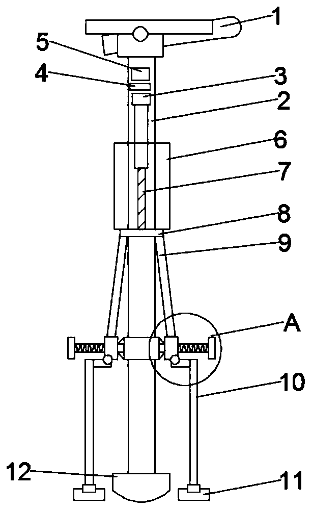 Walking stick for blind people, capable of realizing automatic recourse, and system of walking stick
