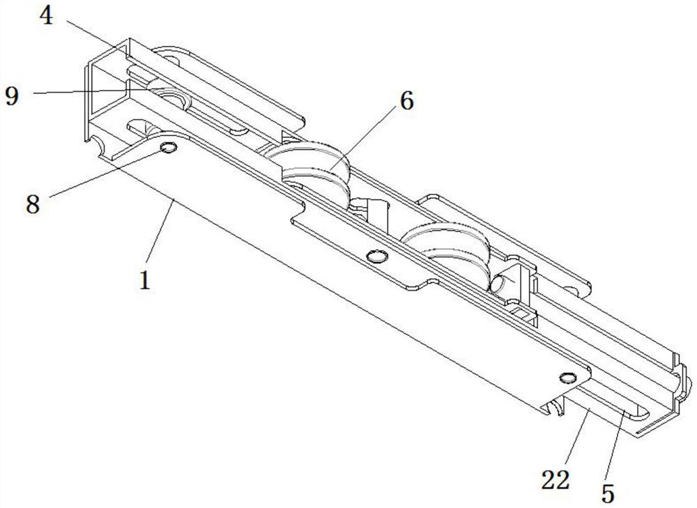 Micro-translation pulley structure and micro-translation extrusion sliding window used in cooperation with micro-translation pulley structure