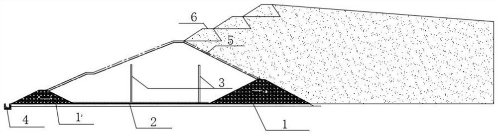 A construction method for an initial dam suitable for an upstream tailings pond