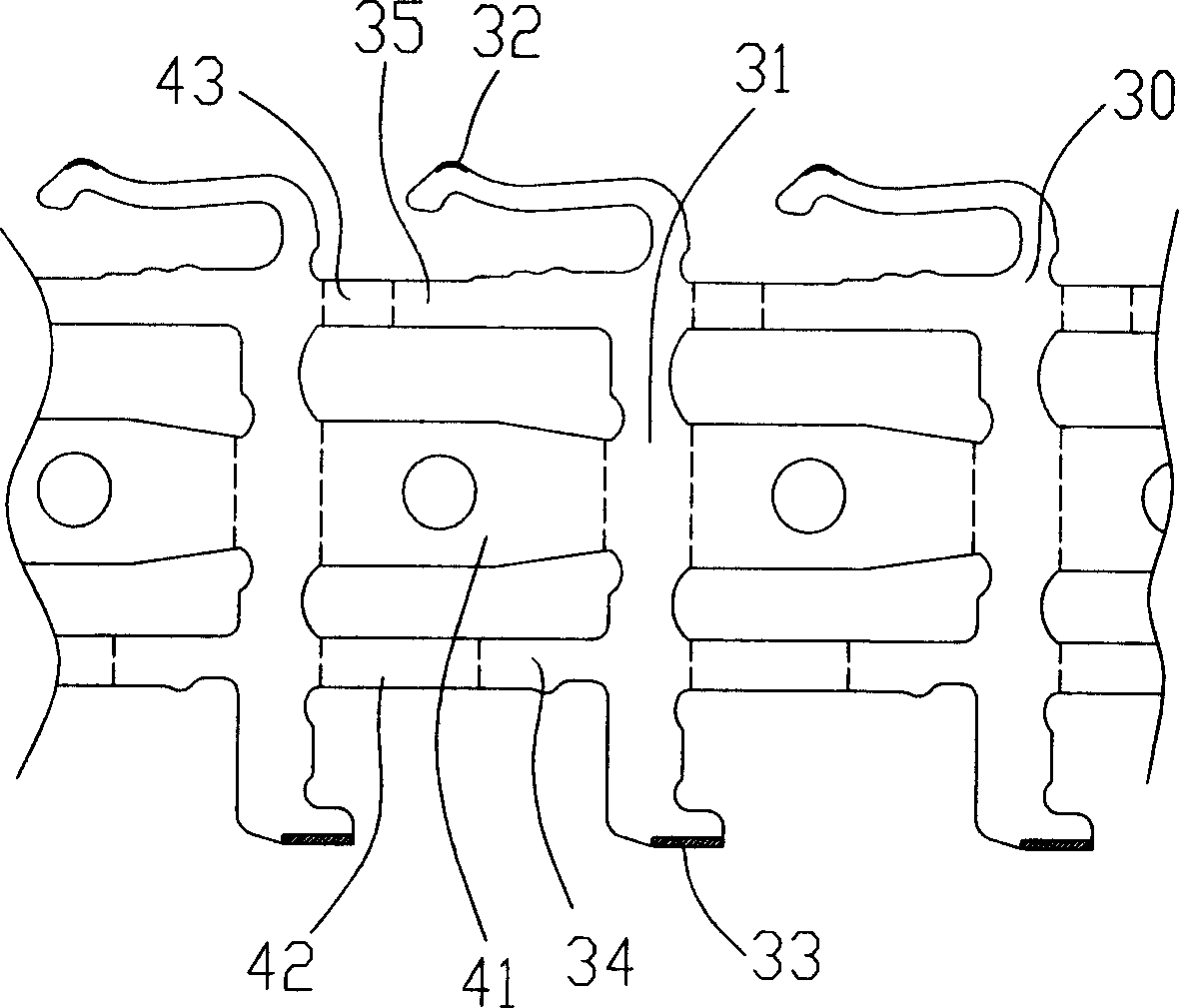 Electroplating method of terminal and terminal material belt structure