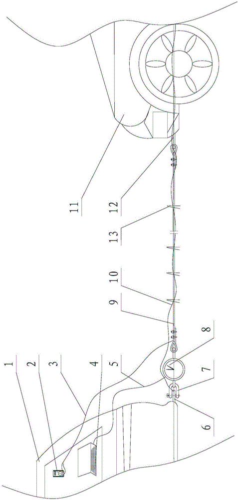 Testing device for instant tension of cable and testing method of testing device