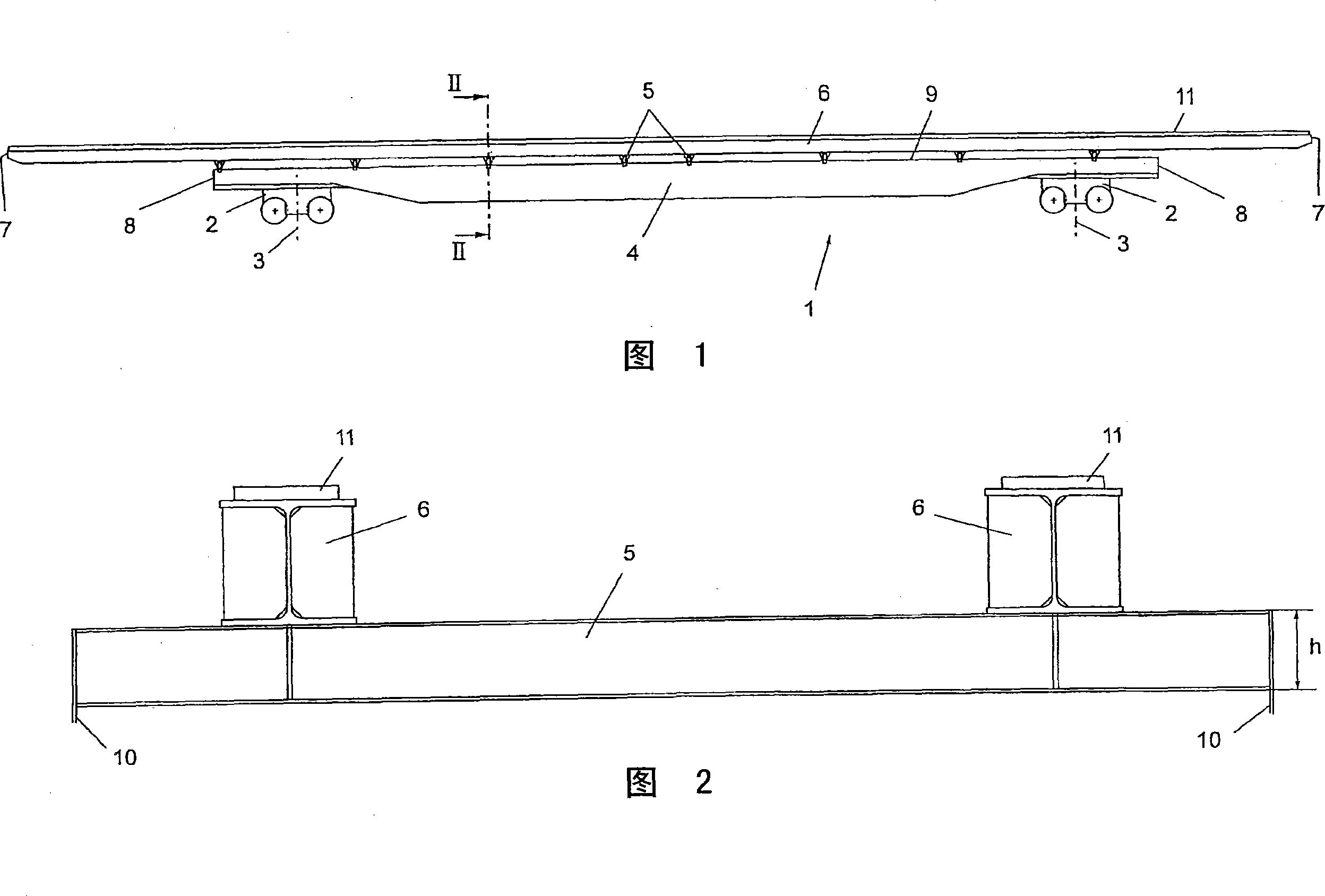 Device for transporting track sections or mounted track connections