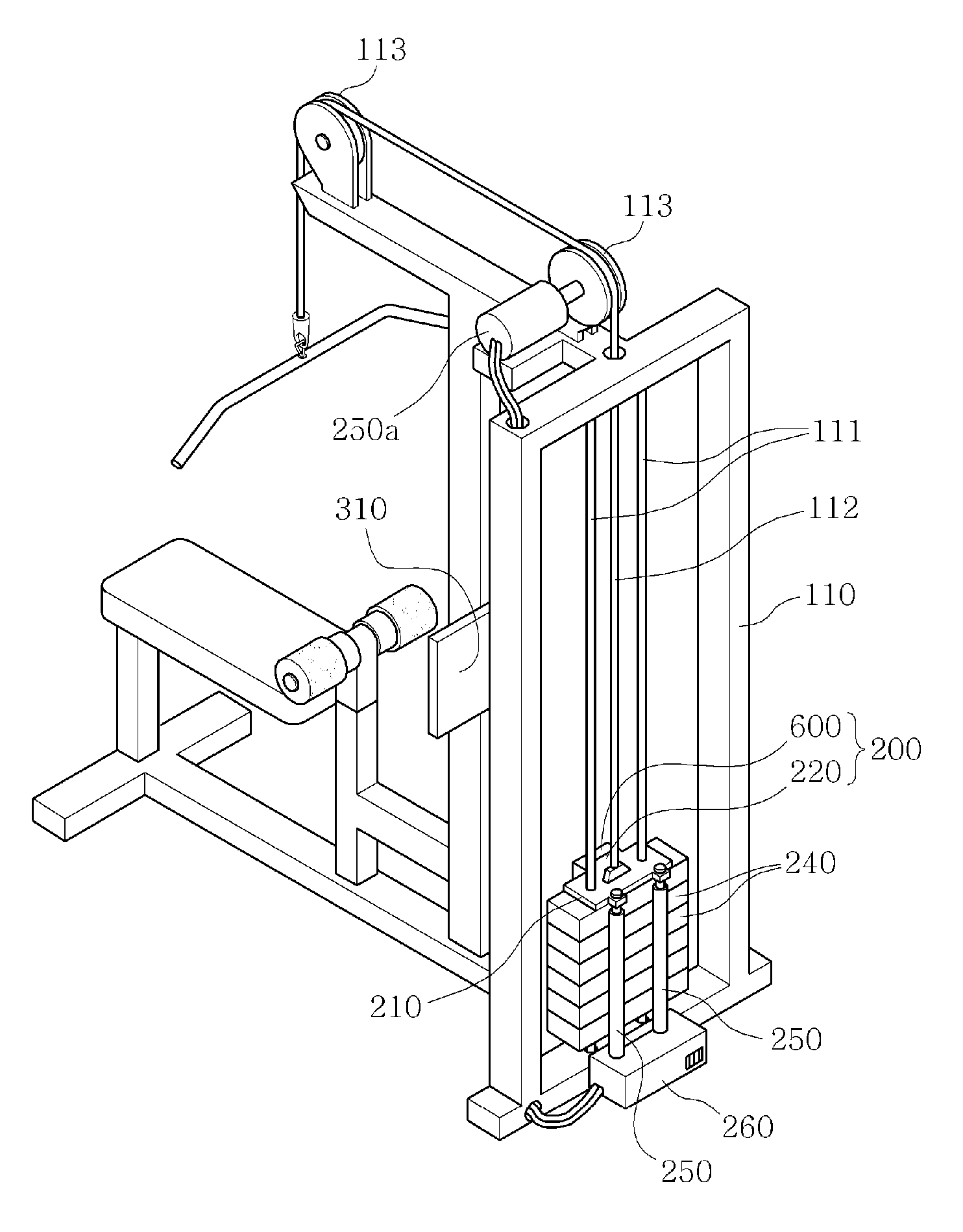 Weight-training machine having independent power generating function and stack for the machine
