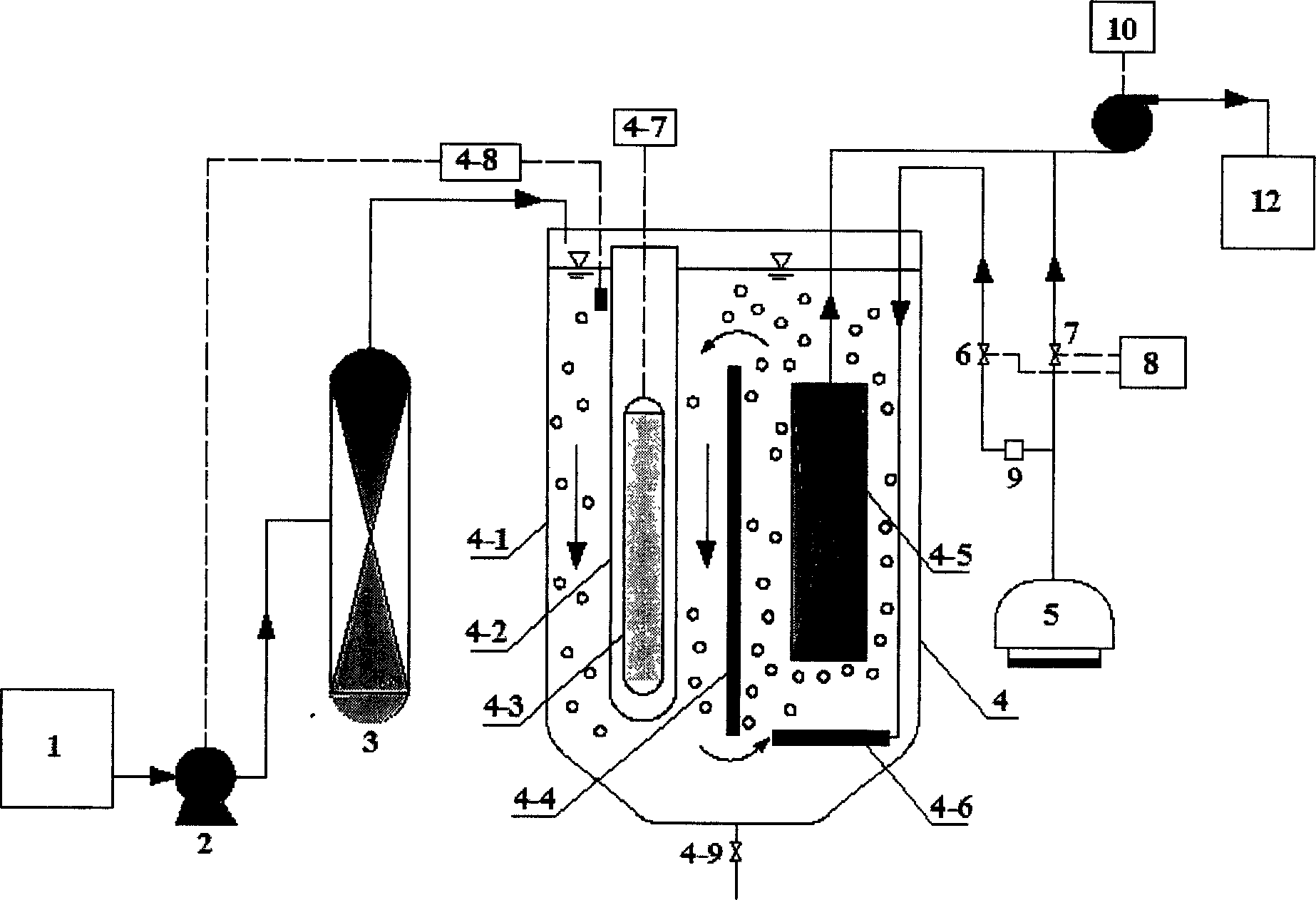 Continual immersion type processing unit of photocatalysis membrane for removing natural organic matter in water
