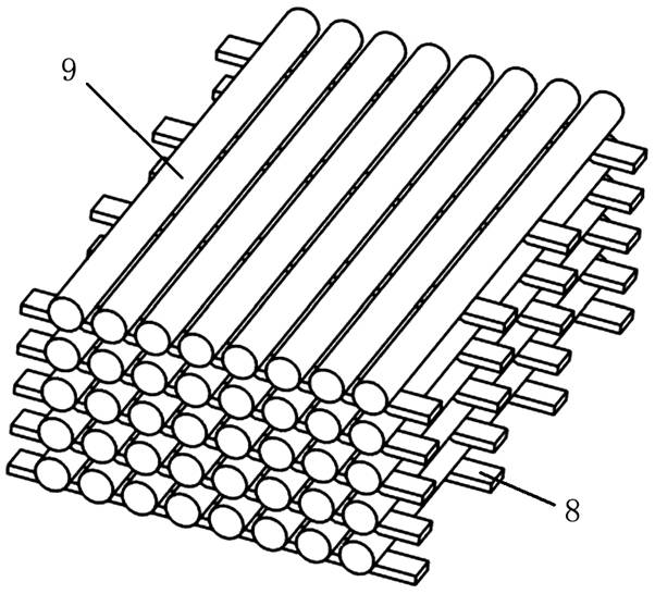 An automatic stacking device for aluminum rods