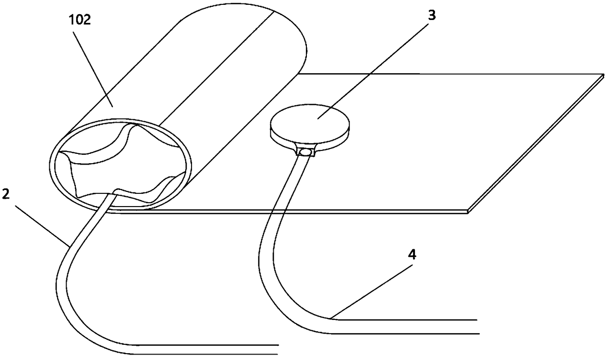 Korotkoff-sound blood pressure detecting device with pulse wave detecting function and detecting method of Korotkoff-sound blood pressure detecting device