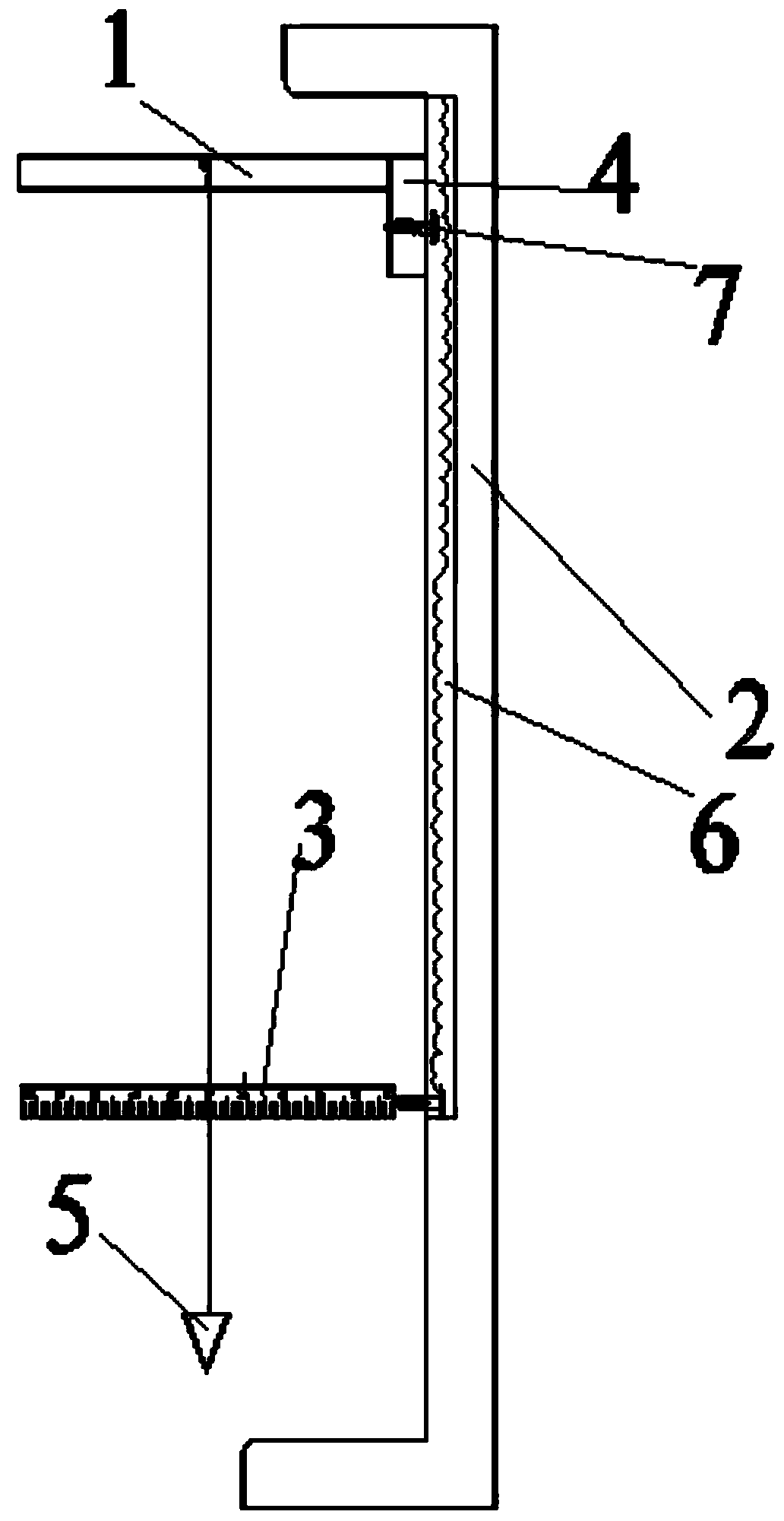 Verticality measuring device after complete installation of a wall template and construction method