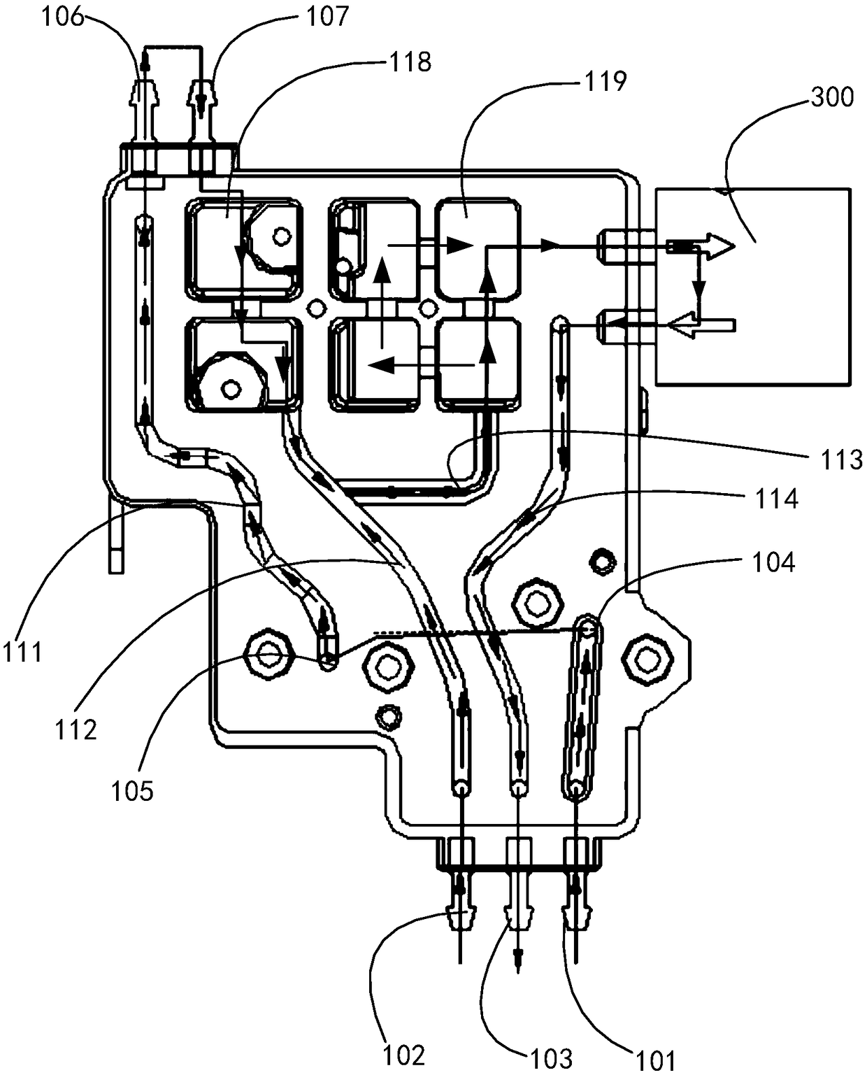 Integrated gas passage board, gas processing device and medical equipment thereof