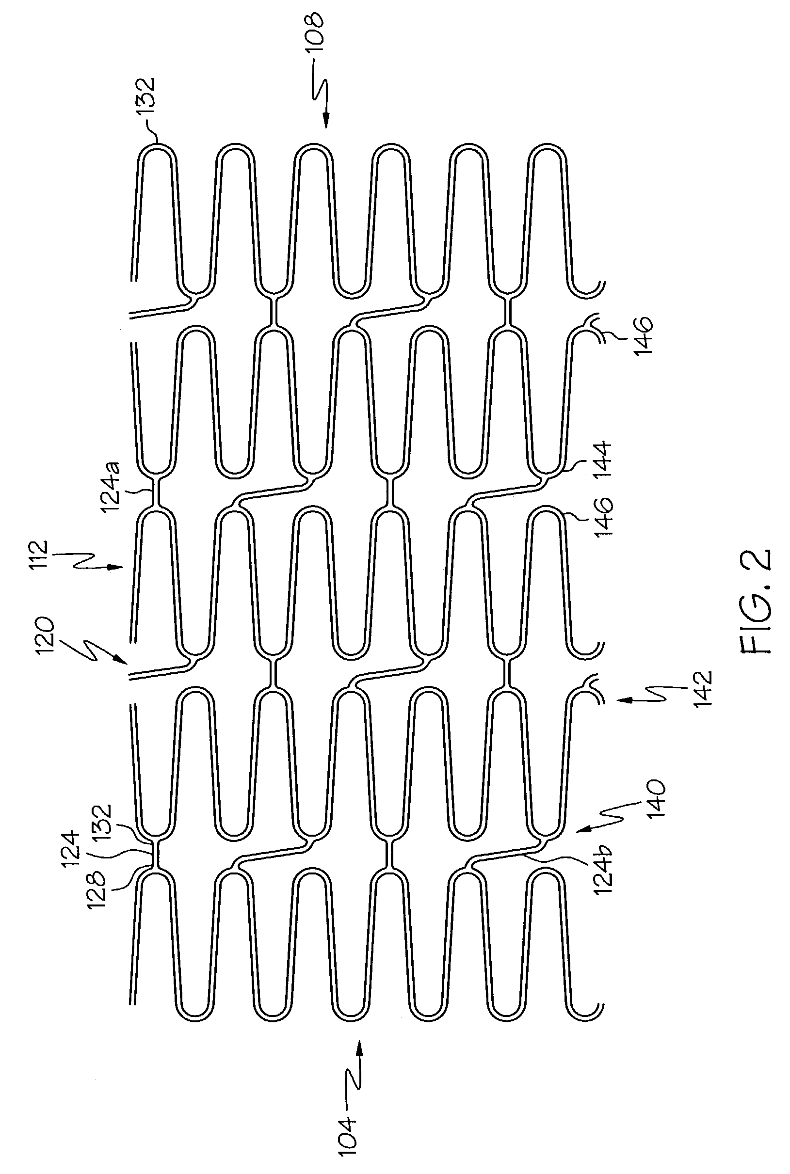 Varying circumferential spanned connectors in a stent