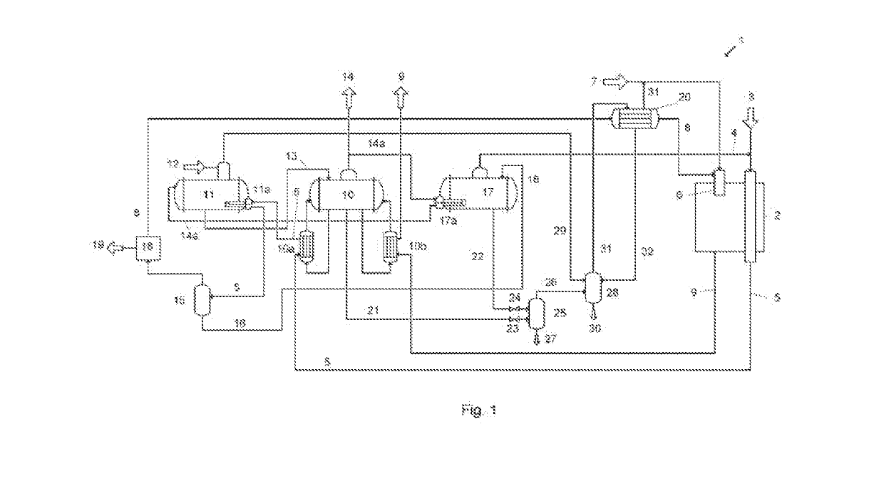 Process and plant for producing hydrogen by means of catalytic steam reformation of a hydrocarbonaceous feed gas