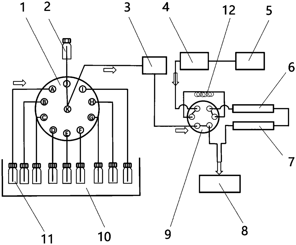 Multichannel collection HPLC sample injection device and method