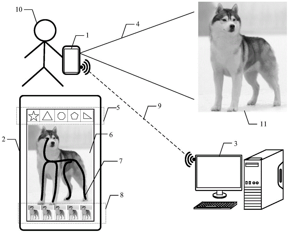 Interactive motion data acquisition method based on portable terminal