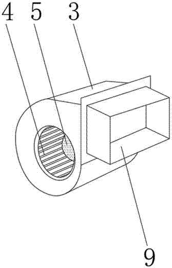 Backward-tilting multi-wing centrifugal ventilator