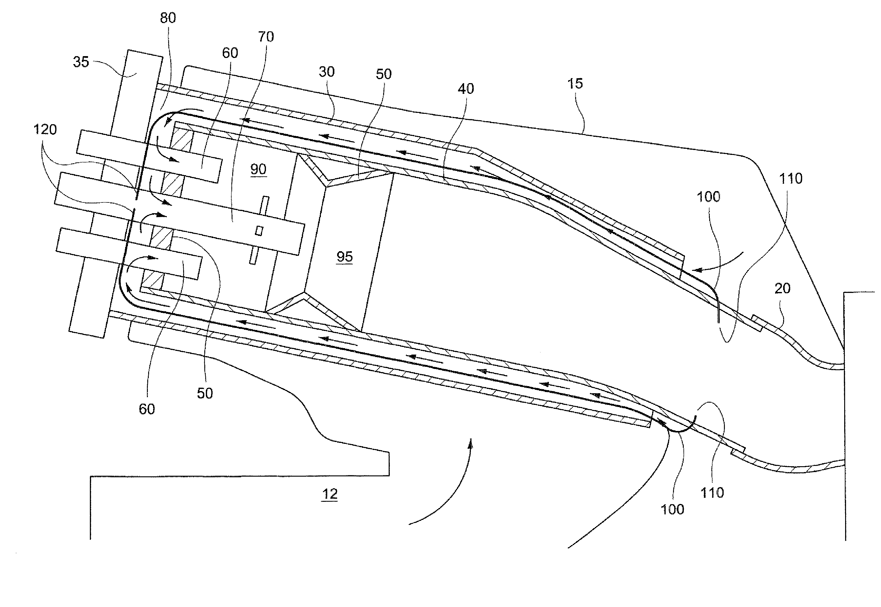 Combustor assembly for a turbine engine that mixes combustion products with purge air