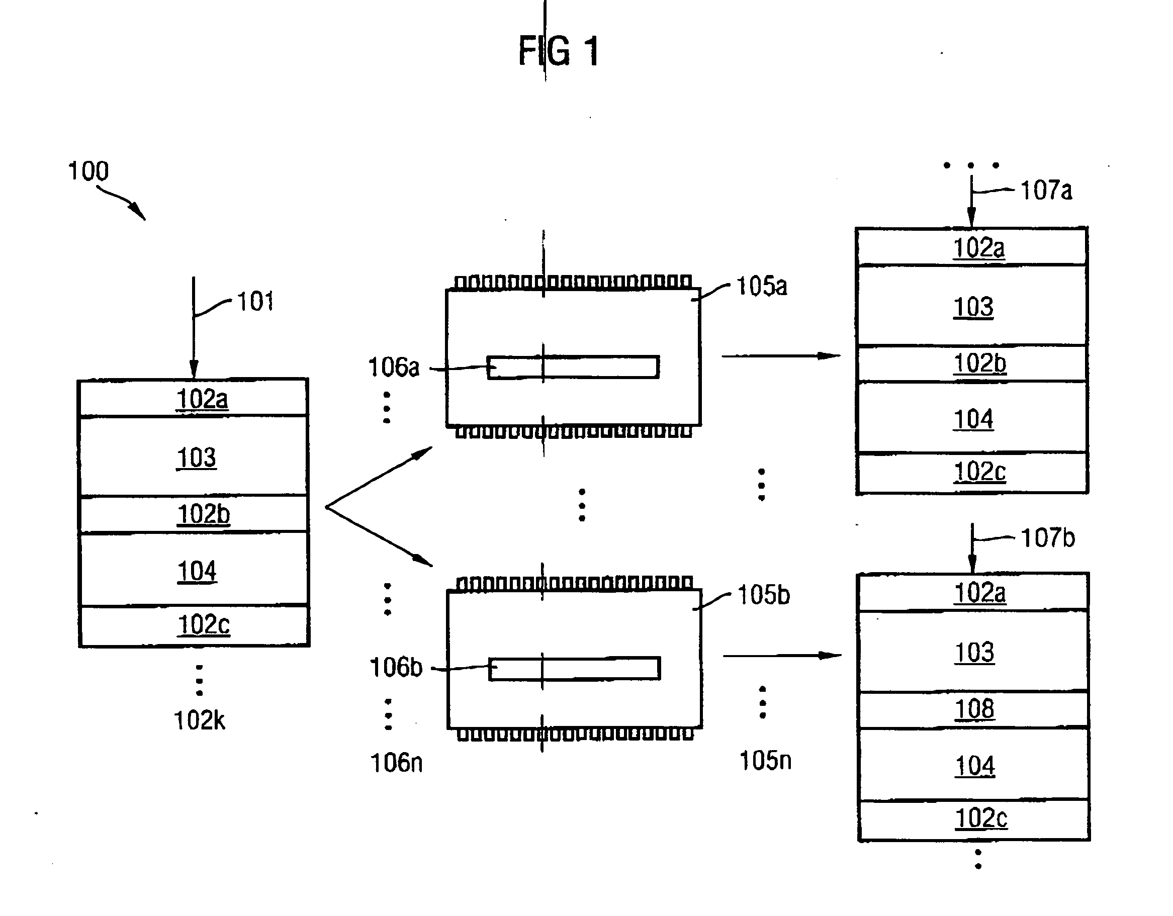 Circuit arrangement and method for driving electronic chips