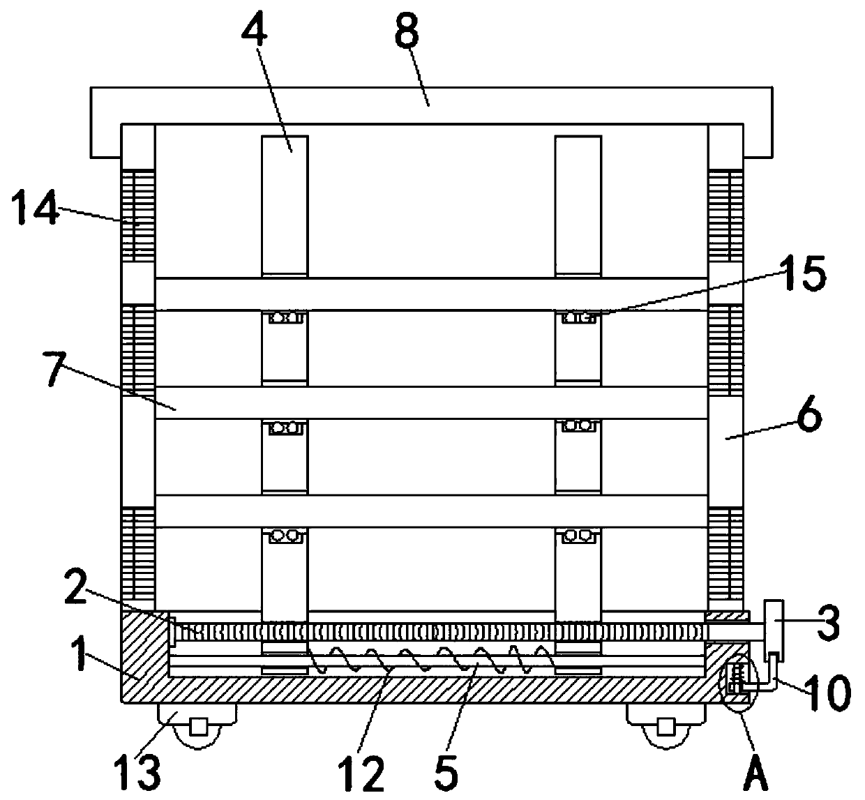 Space-saving placing rack for medical equipment