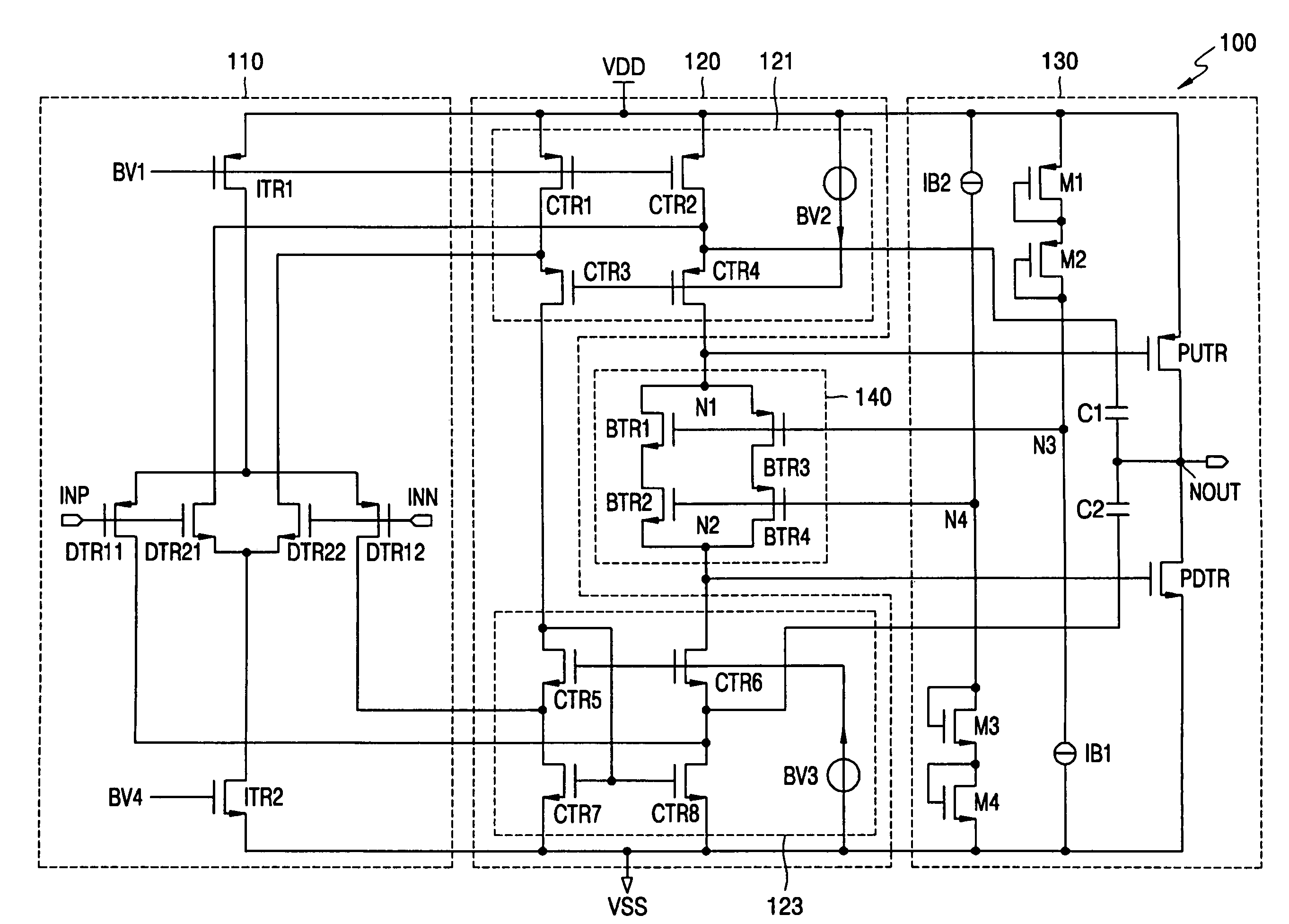 Differential amplifier with cascade control