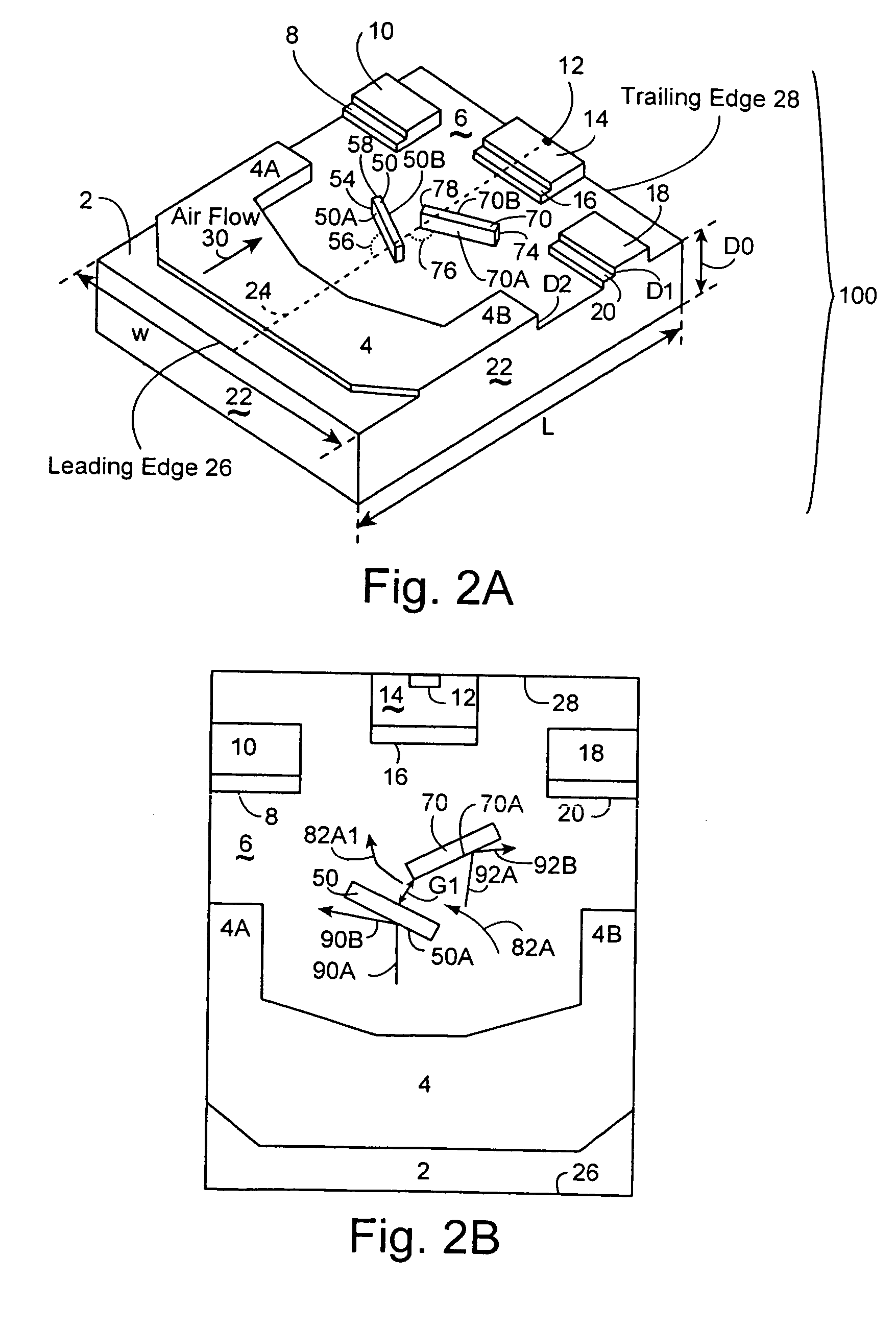 Method and apparatus supporting a slider having multiple deflection rails in a negative pressure pocket for a hard disk drive