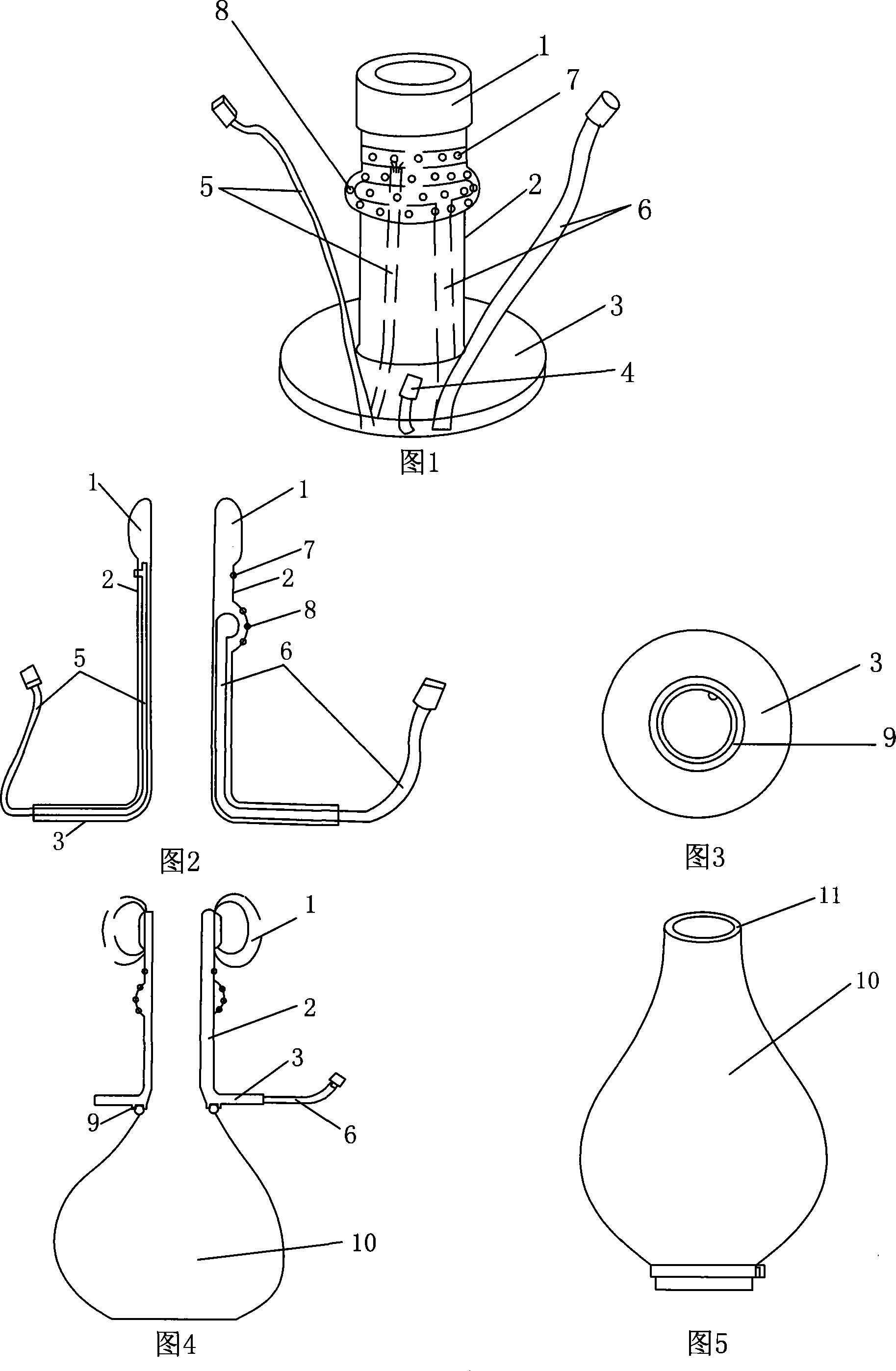 Three-cavity air bag type rectum anal tube drainage flusher