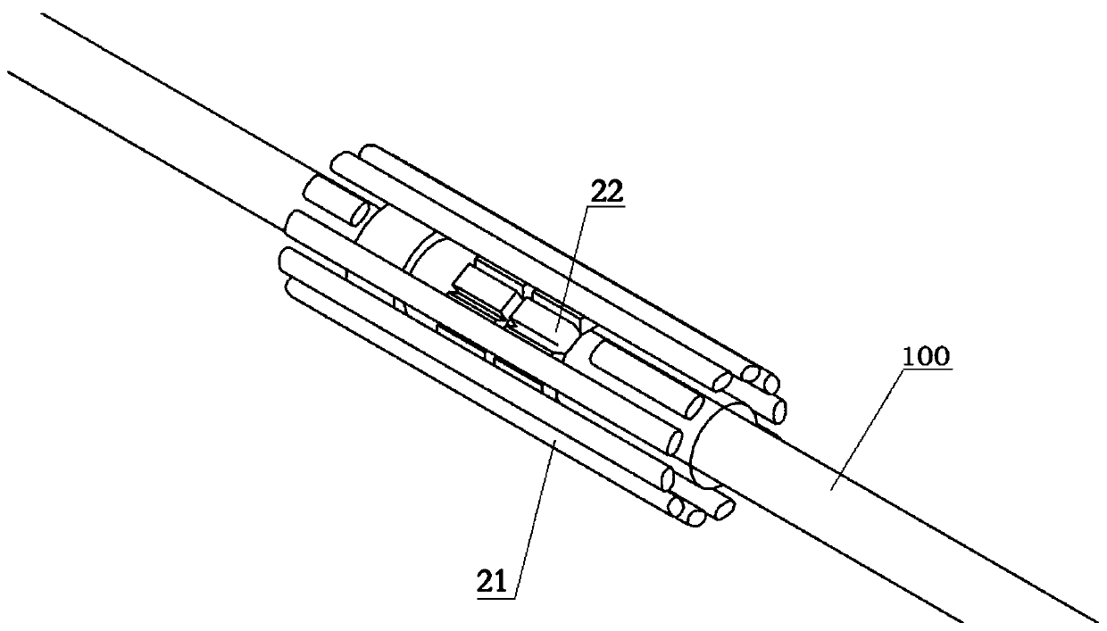 Mobile cable capable of automatically crawling