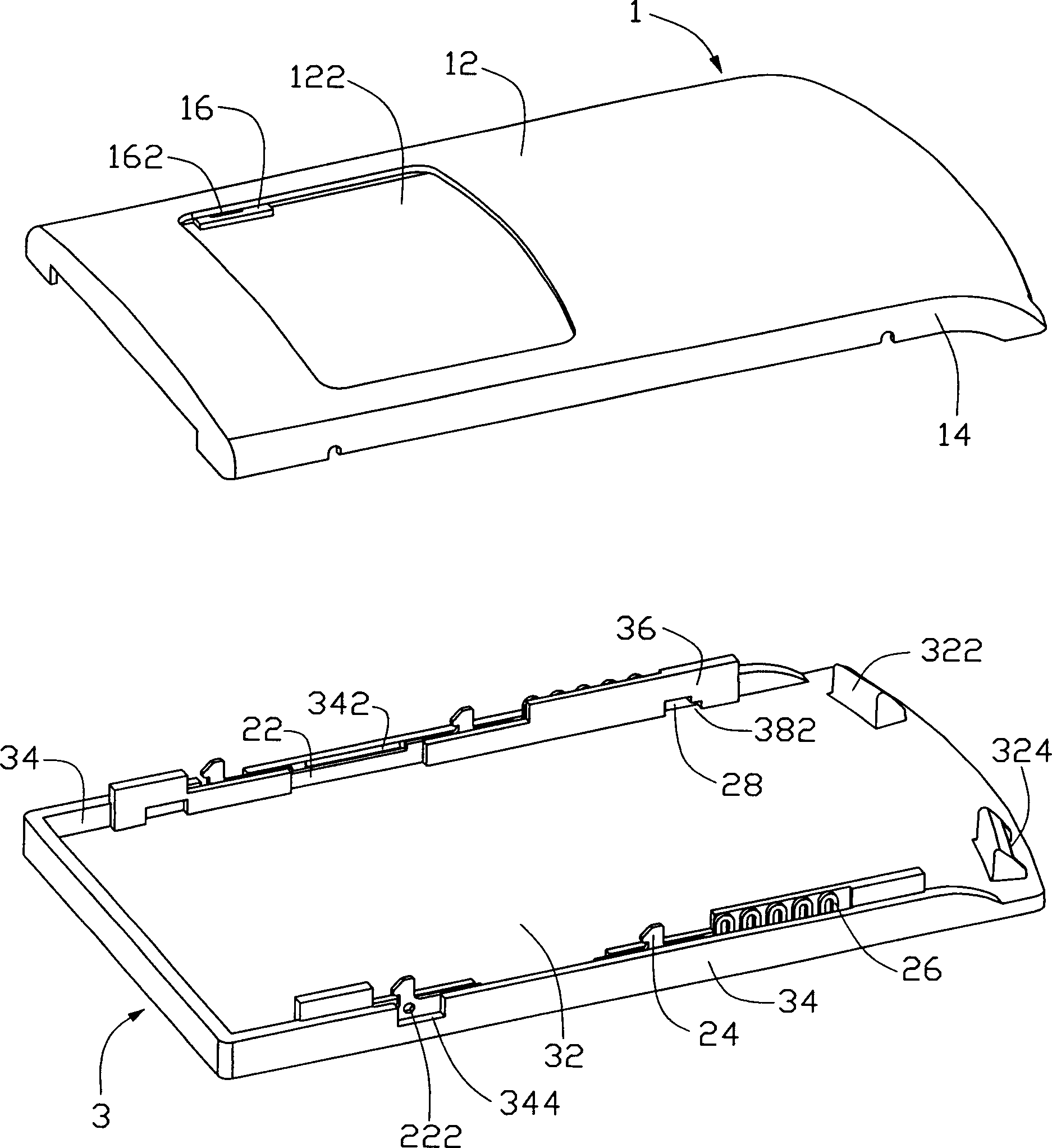 Assembling structure of portable electronic device case