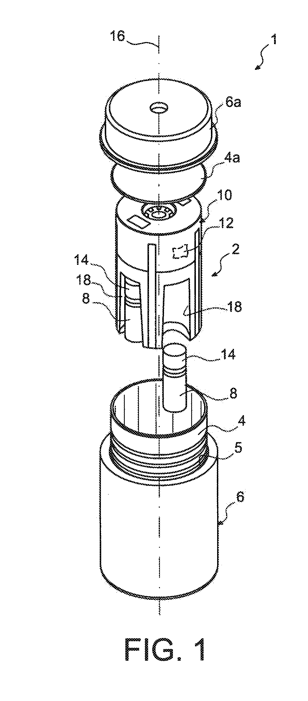 Packaging device for the transport and/or storage of a radioactive medium