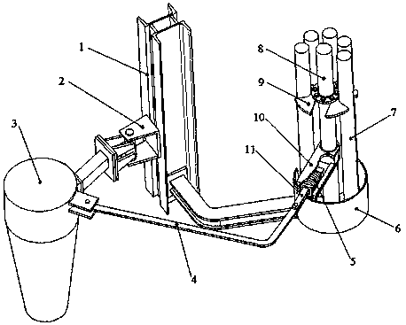 A cell-changing linkage slag discharge device for the rough filter of the drilling rig