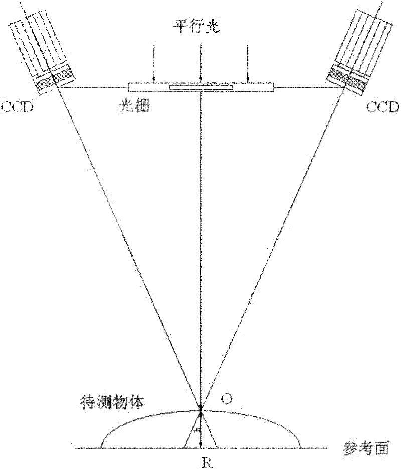 BGA (ball grid array) coplanarity measuring system based on projection Moire principle