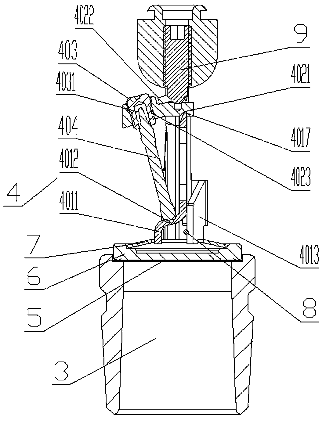 Temperature sensing mechanism of large-diameter spray nozzle, and large-diameter spray nozzle