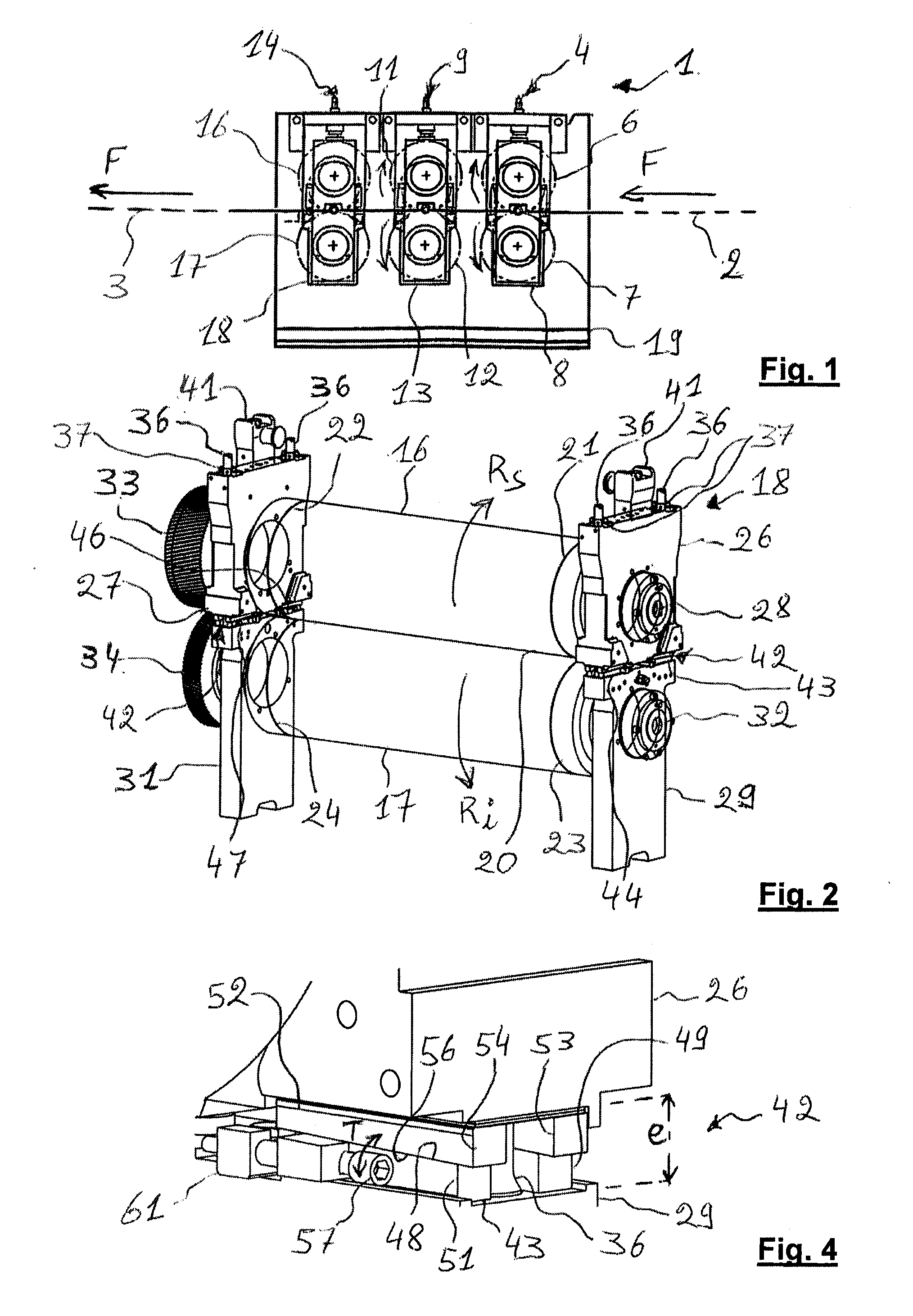 Adjustable converting arrangement for a flat substrate, cassette, unit and machine provided therewith