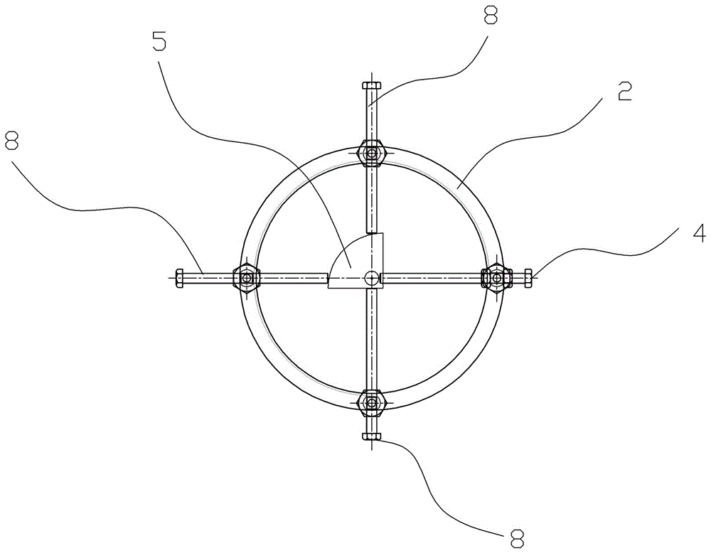 Aligning and adjusting device and method for center line of marine shafting