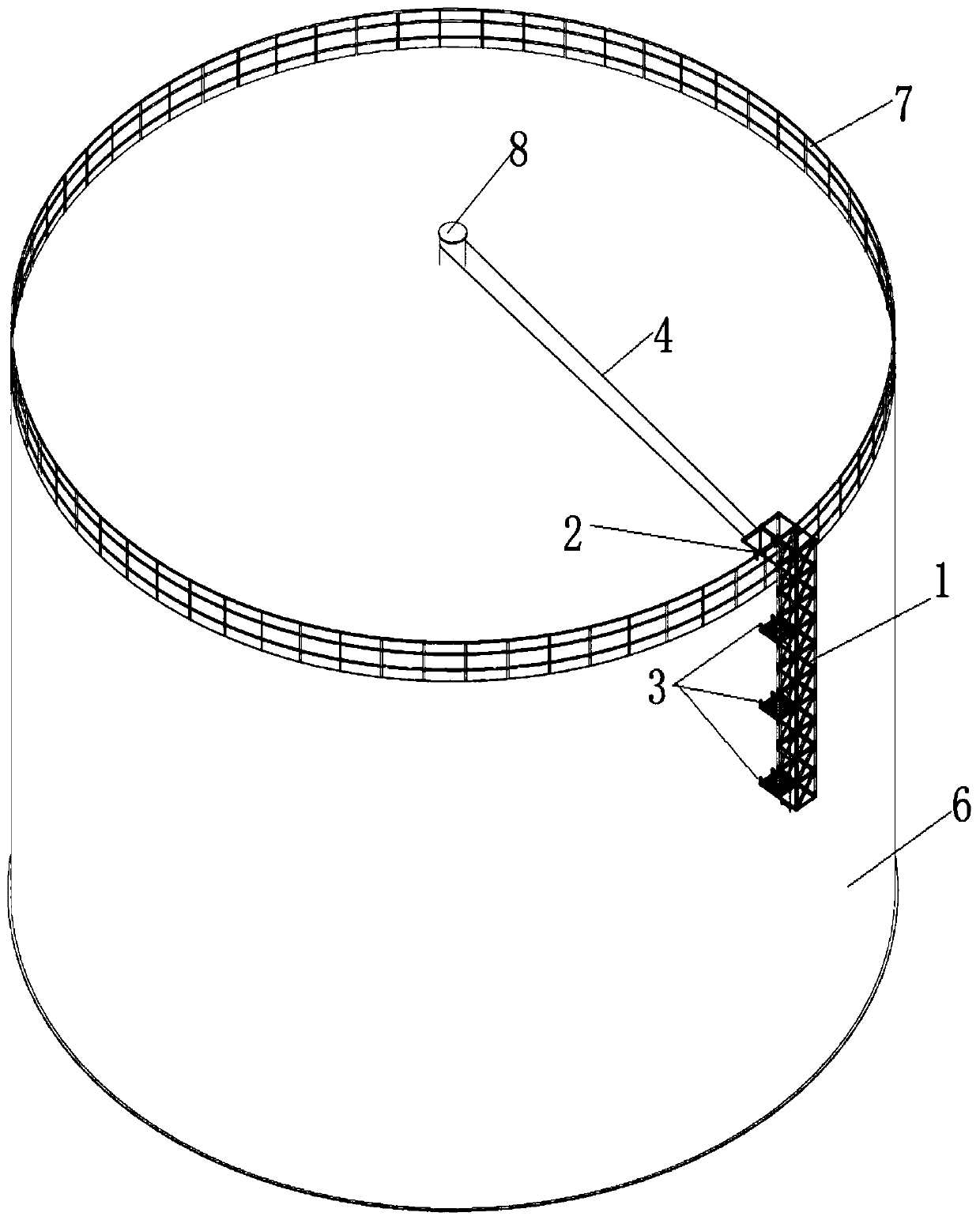 Unitized assembly-type construction hanger capable of annularly sliding and used for storage tank construction