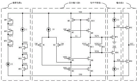 High-gain class AB operational amplifier circuit