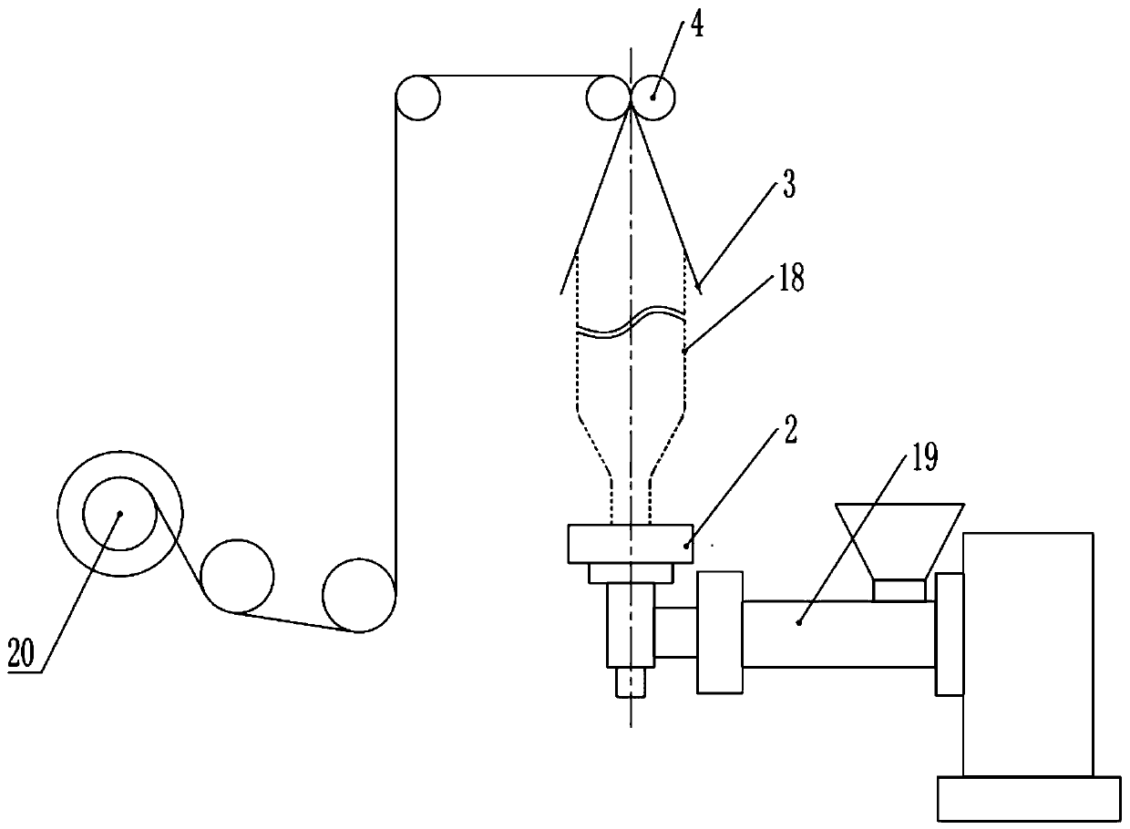 Blow molding machine for pe film processing