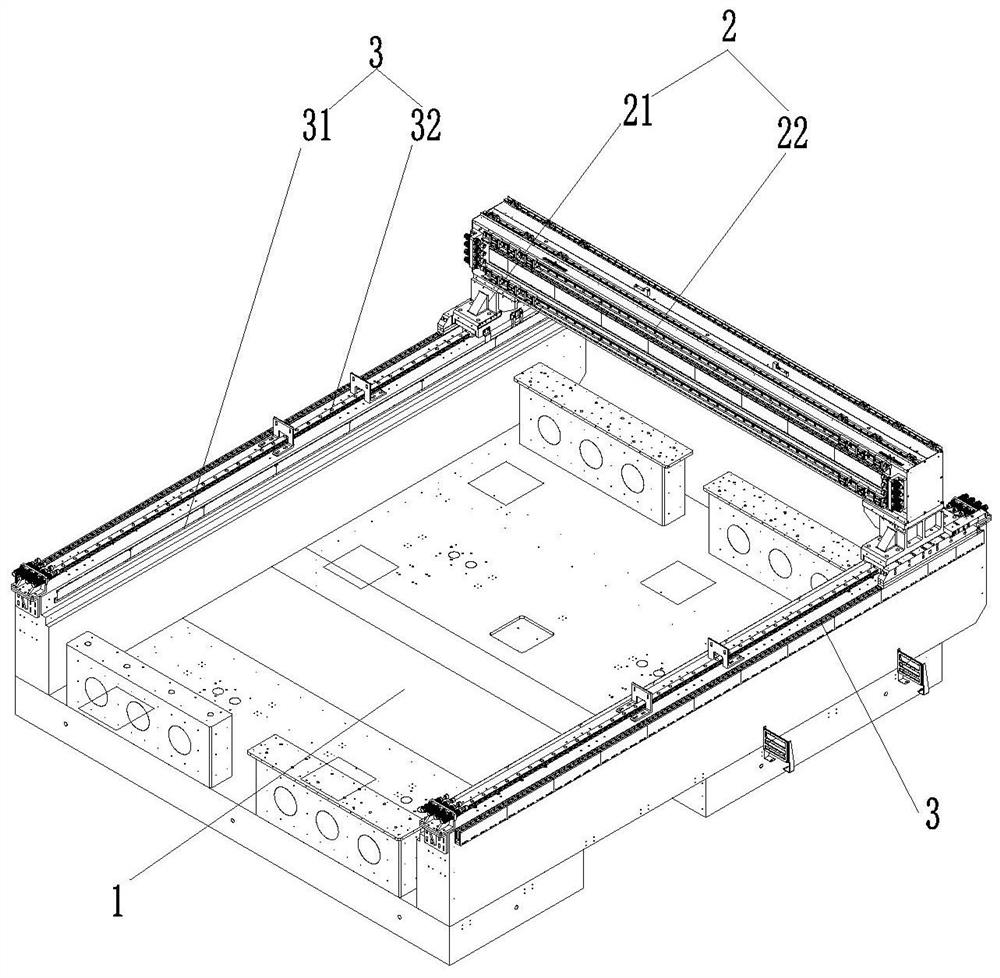 Moving device for laser repairing equipment