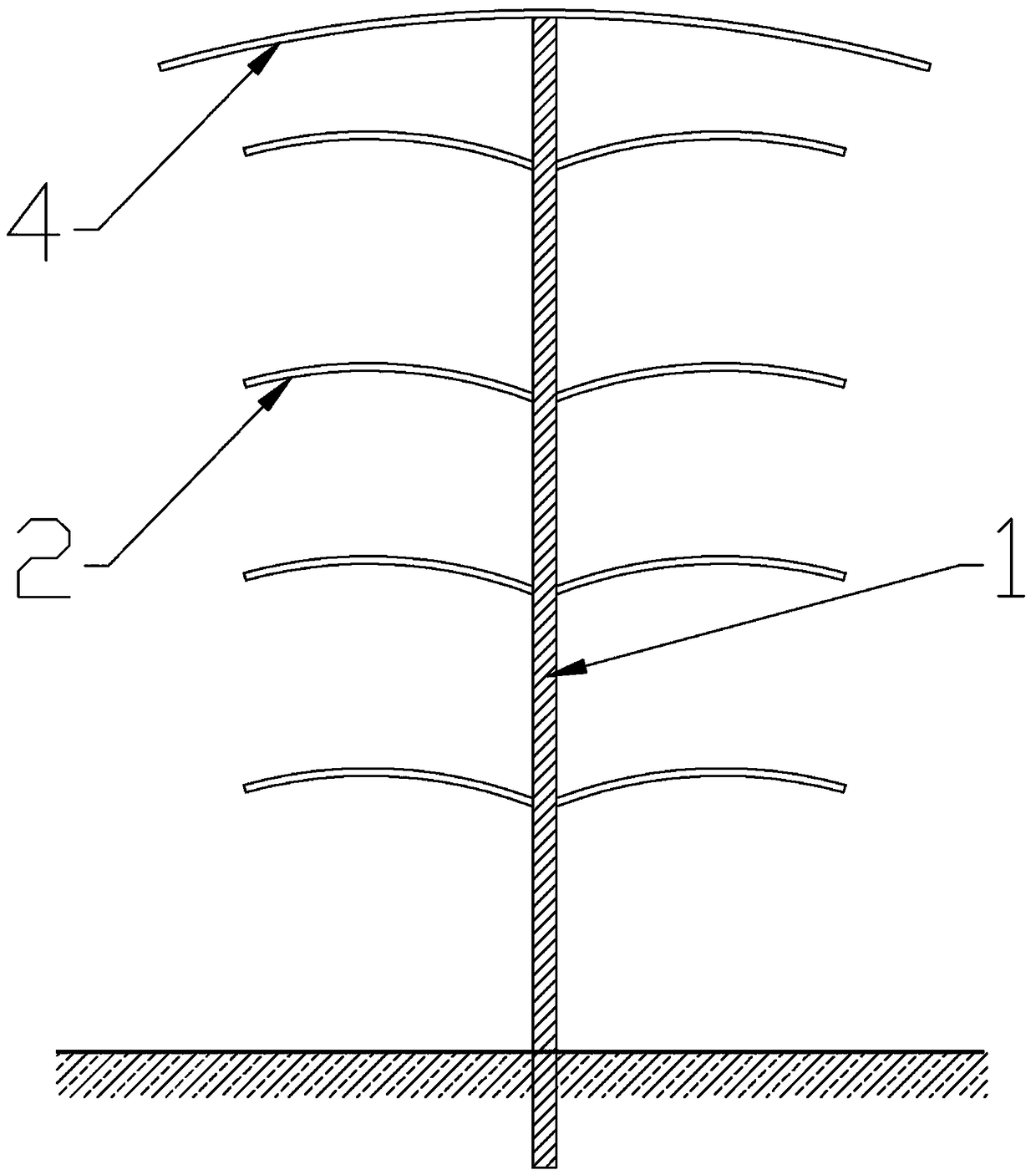 Staggered-layer cultivation method for prunus avium and four-layer arc-shaped shed frame used in method