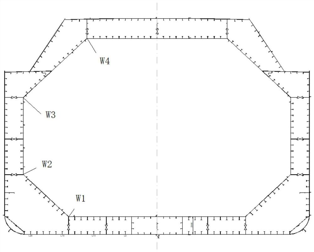 Cargo compartment section division design method and cargo compartment sections of 80,000-cubic-level film type LNG (Liquefied Natural Gas) ship