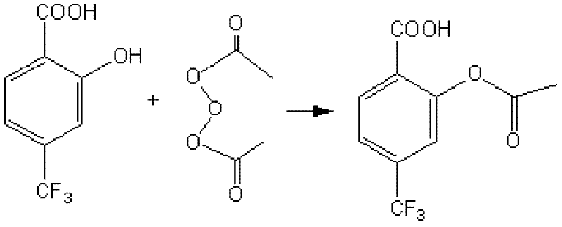 Preparation method of officinal 4-trifluoromethyl acetylsalicylic acid