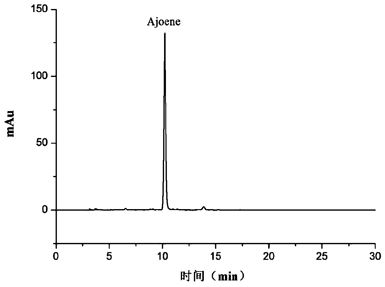 A method for molecular distillation separation and purification of ajoene in garlic extract