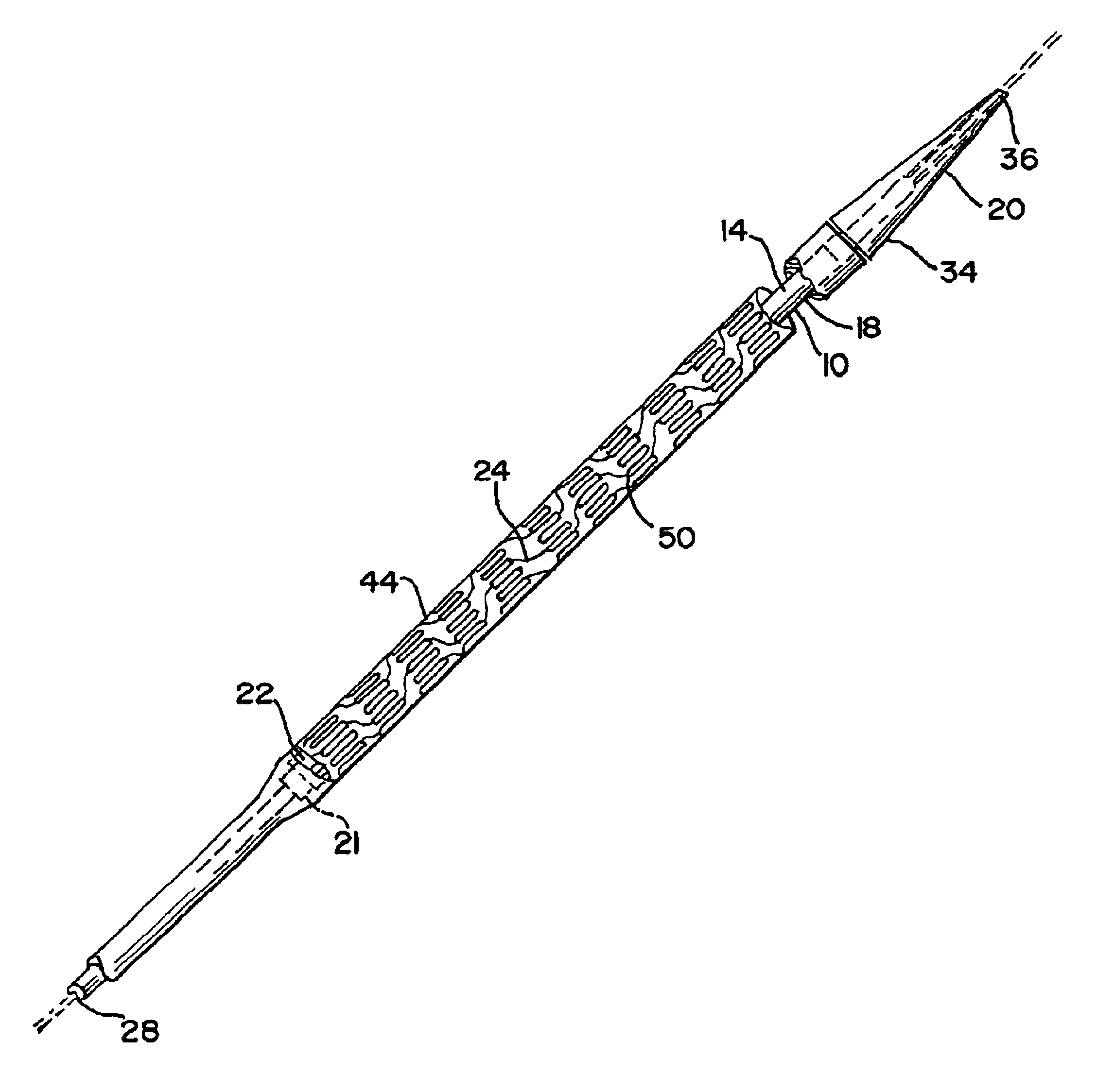 Stent delivery system having delivery catheter member with a clear transition zone
