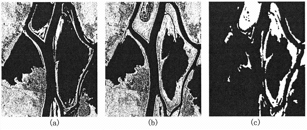 Method for detecting change of SAR images based on neighborhood similarity and double-window filtering